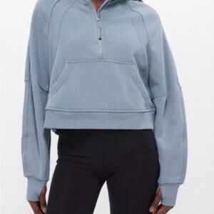 Women’s Blue Lululemon Scuba Oversized Half-Zip Hoodie